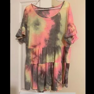 Babydoll Style Tye Dye Blouse
